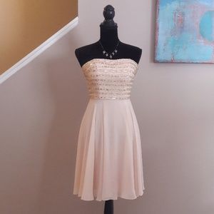 Excape/ Sheer/ Embellished/ Fit & Flare/ Dress